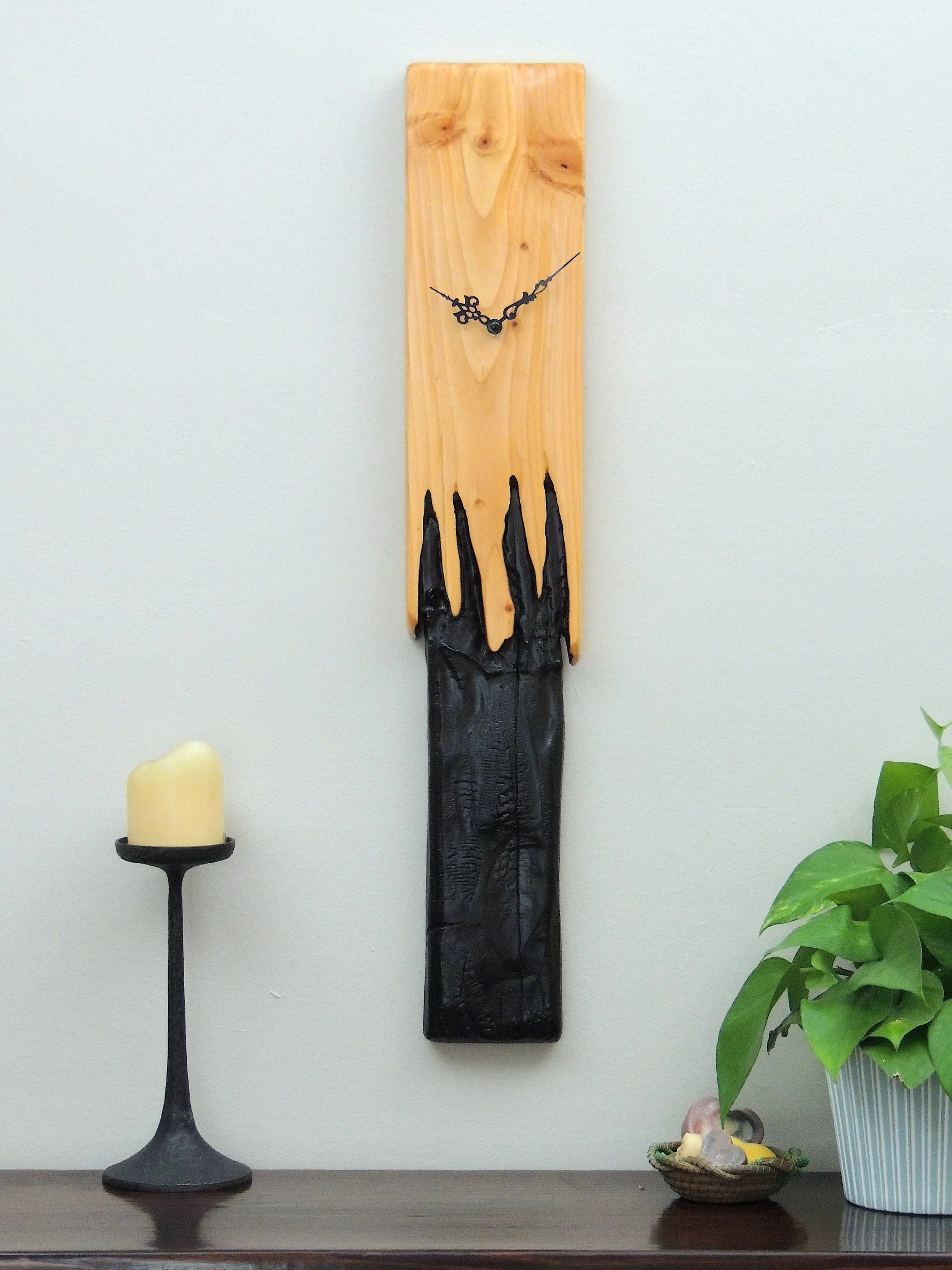 Shou Sugi Ban Wood Clock Art - Mochi 0001 — Korzen Designs